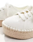 ASOS DESIGN Jaden flatform canvas trainer espadrilles in white Белый, 37 - фото #2