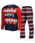 Men's Navy New England Patriots Team Ugly Pajama Set