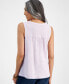 Фото #2 товара Women's Linen-Cotton Sleeveless Top, Created for Macy's