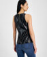 Фото #2 товара Women's Faux-Leather Sleeveless Top, Created for Macy's