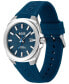 Men's Walker Quartz Basic Calendar Blue Silicone Watch 41mm