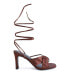 ფოტო #1 პროდუქტის Women's Chasm Satin Ruched Strap Tie Up Sandals