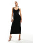 Фото #1 товара ASOS DESIGN 90s neckline minimal midi dress in black