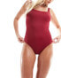 Weekday Desert swimsuit in dark red exclusive to ASOS