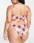 Фото #4 товара COLLUSION Plus tie dye sun print bikini top with double stap in pink