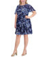 ფოტო #3 პროდუქტის Plus Size Printed Flutter-Sleeve Chiffon Dress