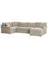 Фото #3 товара Wrenley 138" 4-Pc. Fabric Modular Chaise Sleeper Sectional Sofa, Created for Macy's