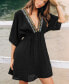 Women's V-Neck Embroidered Cover-Up Dress