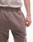 Topman straight leg jogger in washed brown