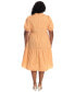 Фото #2 товара Plus Size Ruffle-Neck Tiered High-Low Dress