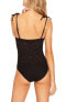 Robin Piccone 169572 Womens Carly One-Piece Swimsuit Striped Black Size 8