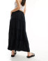 Фото #2 товара Hollister tiered maxi skirt in black