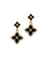 ფოტო #3 პროდუქტის 14K Gold Plated Black Clover Drop Earrings