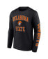 Фото #3 товара Men's Black Oklahoma State Cowboys Distressed Arch Over Logo Long Sleeve T-shirt