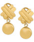 Фото #3 товара Crisscross Disc Drop Clip-On Earrings in 14K Yellow Gold