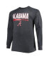 Men's Heather Gray Alabama Crimson Tide Big and Tall Two-Hit Long Sleeve T-shirt