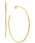 ფოტო #4 პროდუქტის Textured Skinny Hoop Earrings (1-1/2") in 14k Gold