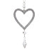 Christmas bauble Heart Silver Plastic Glitter 9 x 16 x 2 cm (24 Units)