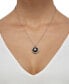 ფოტო #2 პროდუქტის Onyx & Diamond (1/20 ct. t.w.) Floral Disc 18" Pendant Necklace in Sterling Silver