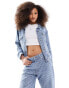 Фото #1 товара HUGO BLUE burnout denim jacket in mid blue