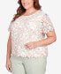 Фото #3 товара Plus Size English Garden Lace Floral Scallop Hem Top