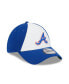 Men's White and Royal Atlanta Braves 2023 City Connect 39THIRTY Flex Fit Hat White, Royal, S/M - фото #3