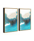 Фото #3 товара Decor Ocean Waves 2 Piece Framed Canvas Wall Art Abstract -30" x 31"