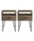 Фото #6 товара Hairpin Leg 1 Drawer Side Table Set, 2 Piece