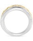 ფოტო #4 პროდუქტის EFFY® Men's White Sapphire Chain Link Ring (1/2 ct. t.w.) in Sterling Silver and 14k Gold-Plate