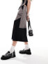 Фото #3 товара Reclaimed Vintage spliced midi skirt in grey and black