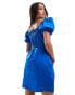 Фото #2 товара Mango puff sleeve dress in cobalt blue