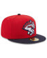 Фото #4 товара Men's Red Binghamton Rumble Ponies Authentic Collection Alternate Logo 59FIFTY Fitted Hat