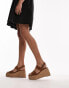 Фото #1 товара Topshop Jesse suede two part espadrille wedge in brown