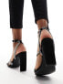 New Look strappy bling heeled sandal in black