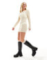 Cotton On ladder knit long sleeve mini dress in ecru L - EU 42 - фото #1