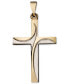 ფოტო #1 პროდუქტის Swirl Cross Pendant in 14k Yellow and White Gold