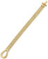 ფოტო #2 პროდუქტის Black Spinel Horseshoe Clasp Panther Link Bracelet in 14k Gold-Plated Sterling Silver