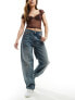Фото #4 товара Weekday Rail mid waist loose fit straight leg jeans in trove blue