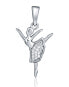 Фото #1 товара Beautiful silver pendant Ballerina with zircons SVLP1073X61BI00