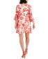 Фото #2 товара Petite Floral-Print 3/4-Sleeve Shift Dress