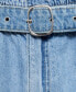 ფოტო #5 პროდუქტის Women's Belt Detail Denim Shorts