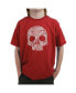 Big Boy's Word Art T-shirt - Flower Skull