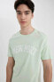Erkek T-shirt Mint Yeşili C2205ax/gn1139