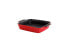 Фото #1 товара Crock Pot Denhoff 8" Ribbed Casserole - Square - Red - Flame Proof - Stoneware -