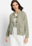 Фото #1 товара Women's 100% Linen High Collar Zip Front Jacket