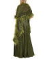 Фото #2 товара Badgley Mischka Feather Wrap Gown Women's Green 0