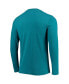 ფოტო #2 პროდუქტის Men's Black, Teal Charlotte Hornets Long Sleeve T-Shirt & Pants Sleep Set