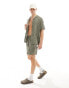 Фото #3 товара South Beach short sleeve linen blend beach shirt in khaki