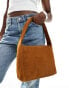 Mango suede shoulder bag in brown