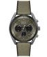 ფოტო #1 პროდუქტის BOSS Men's Top Quartz Fashion Chronograph Black Silicone Green Fabric Watch 44mm